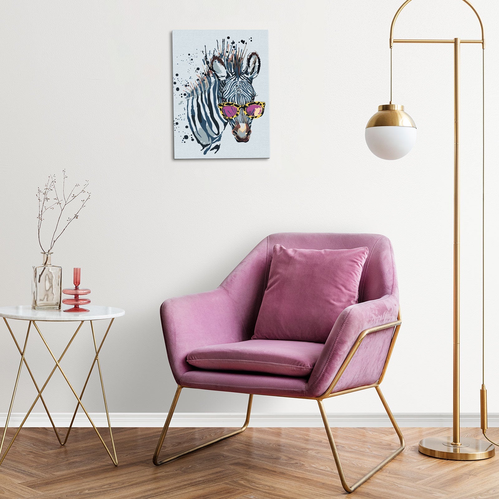 Paint by Numbers 30x40 cm | Zebra with Glasses (ME1114e) – Painting by numbers | Varvikas.Shop