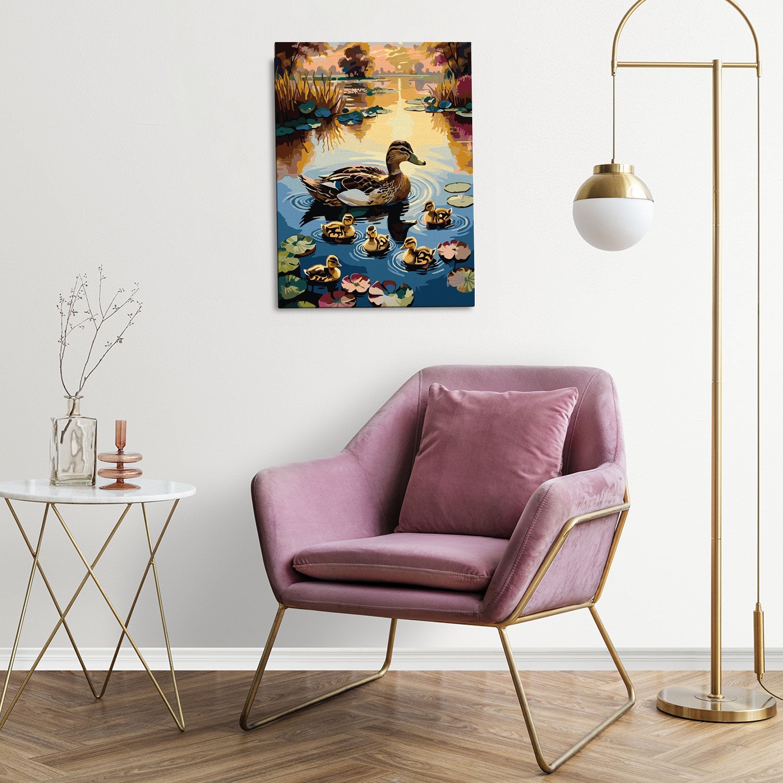 Paint by Numbers 40×50 cm, Duck Family (MG2540e) – Painting by numbers | Varvikas