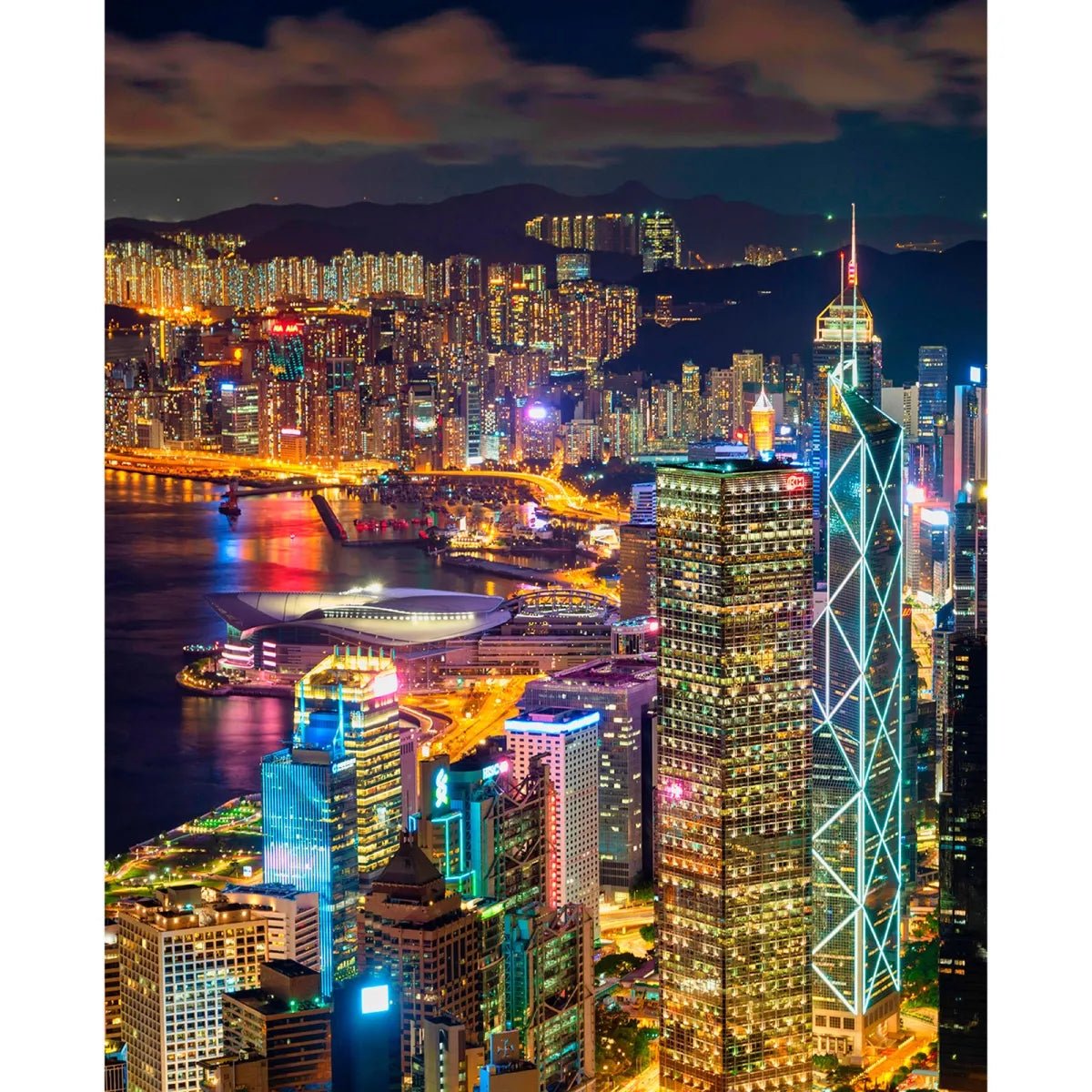 Paint by Numbers 40×50 cm, Night Hong Kong (MG2552e) – Painting by numbers | Varvikas