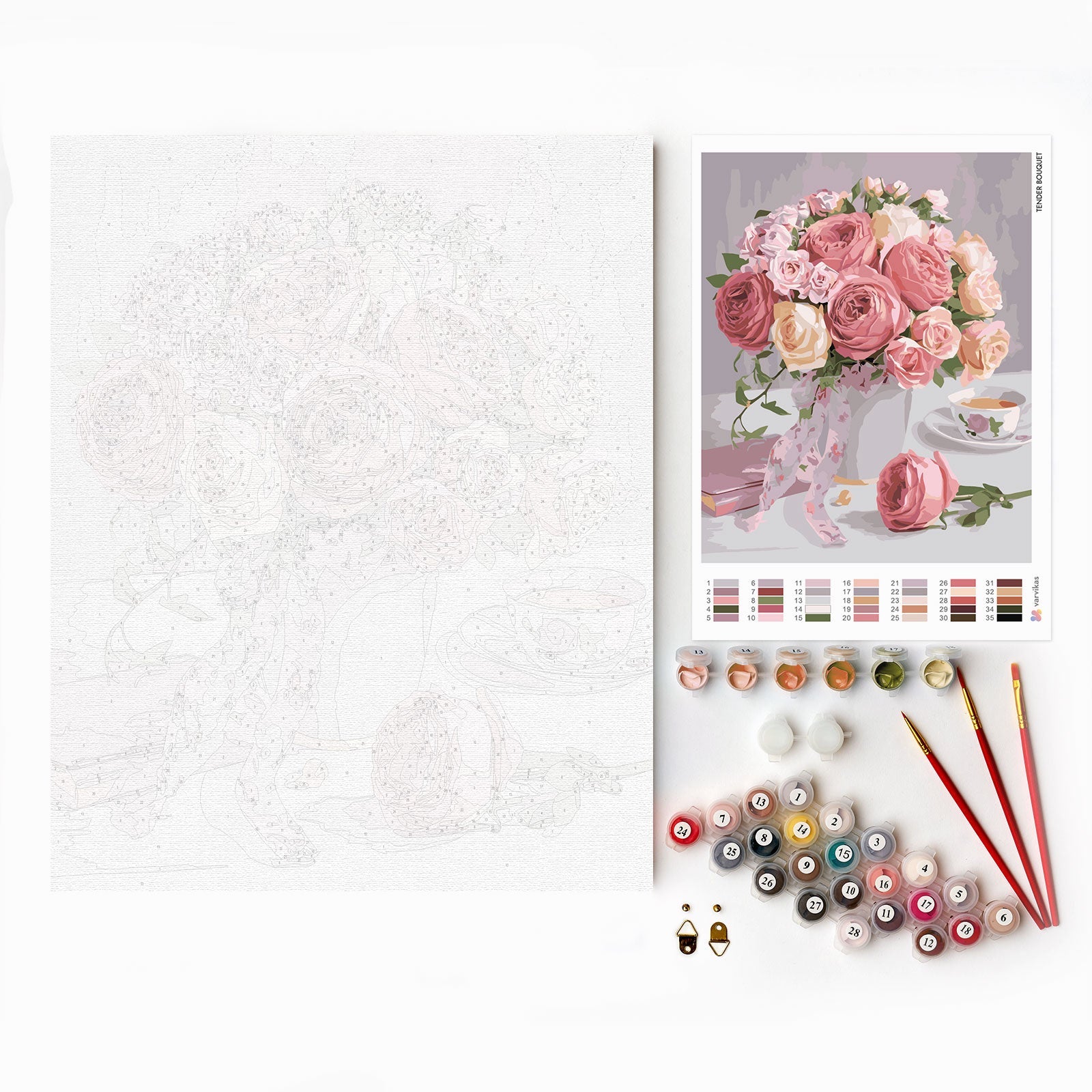 Paint by Numbers 40×50 cm, Tender Bouquet (MG2541e) – Painting by numbers | Varvikas