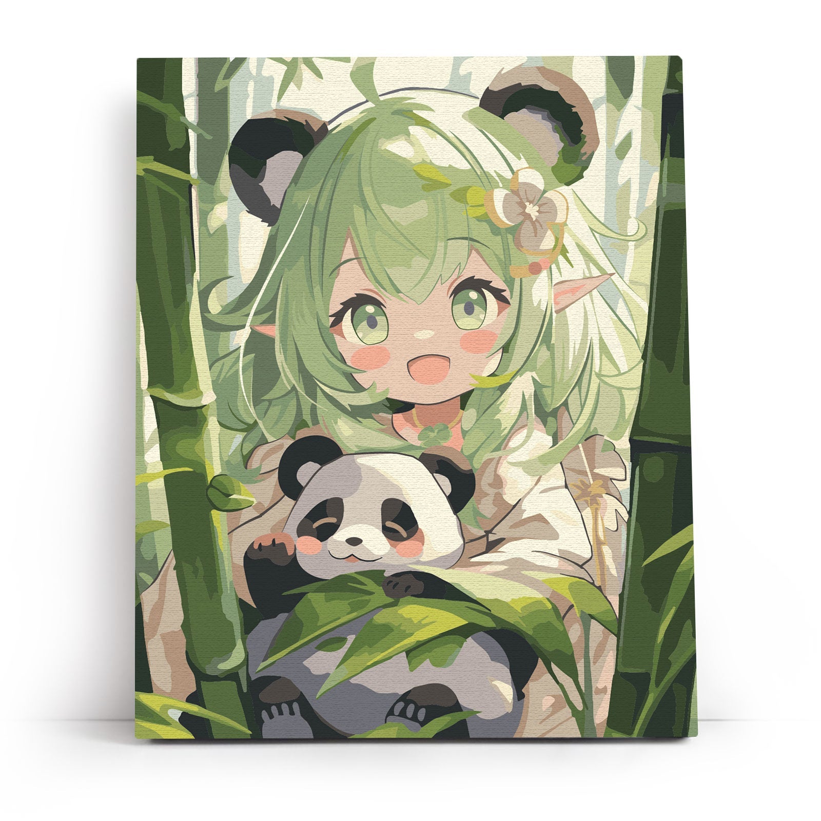 Paint by Numbers 40x50 cm | A girl with a panda (MG2488e) – Painting by numbers | Varvikas.Shop