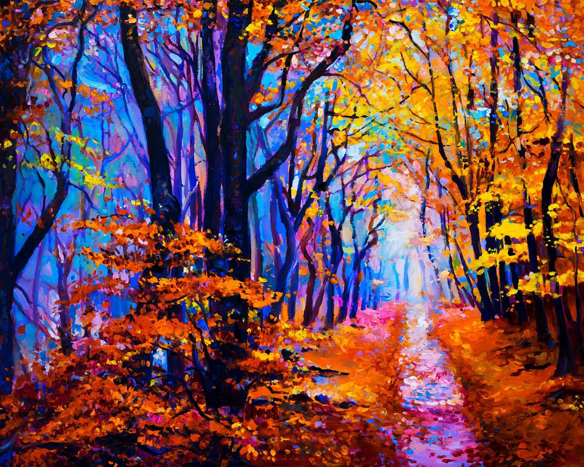 Paint by Numbers 40x50 cm | Autumn Forest Path (MG2414e) – Painting by numbers | Varvikas.Shop