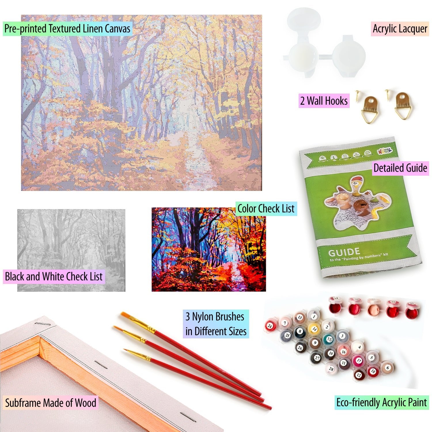 Paint by Numbers 40x50 cm | Autumn Forest Path (MG2414e) – Painting by numbers | Varvikas.Shop