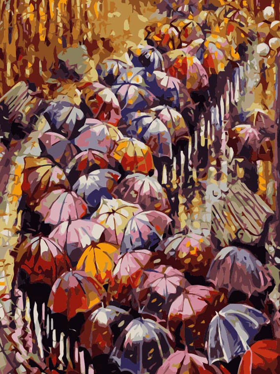 Paint by Numbers 40x50 cm | Autumn Umbrellas (MG2116e) – Painting by numbers | Varvikas.Shop