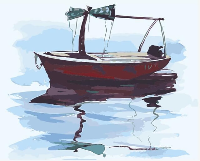 Paint by Numbers 40x50 cm | Boat in Calm Waters (MG2080e) – Painting by numbers | Varvikas.Shop