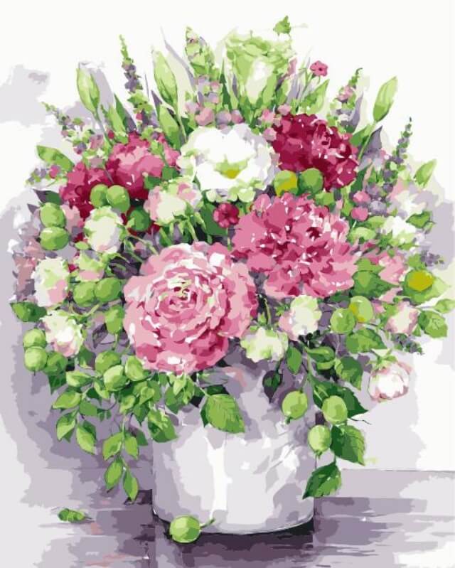 Paint by Numbers 40x50 cm | Bright Peonies (MG2060e) – Painting by numbers | Varvikas.Shop