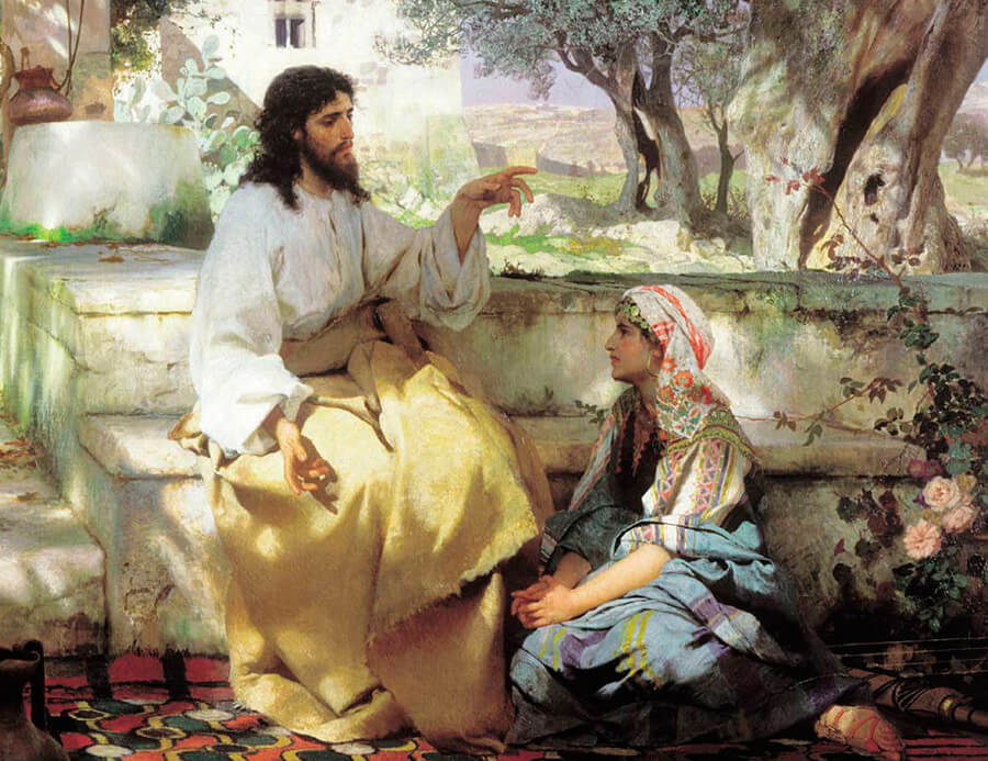 Paint by Numbers 40x50 cm | Christ and the Samaritan Woman (MG2155e) – Painting by numbers | Varvikas.Shop