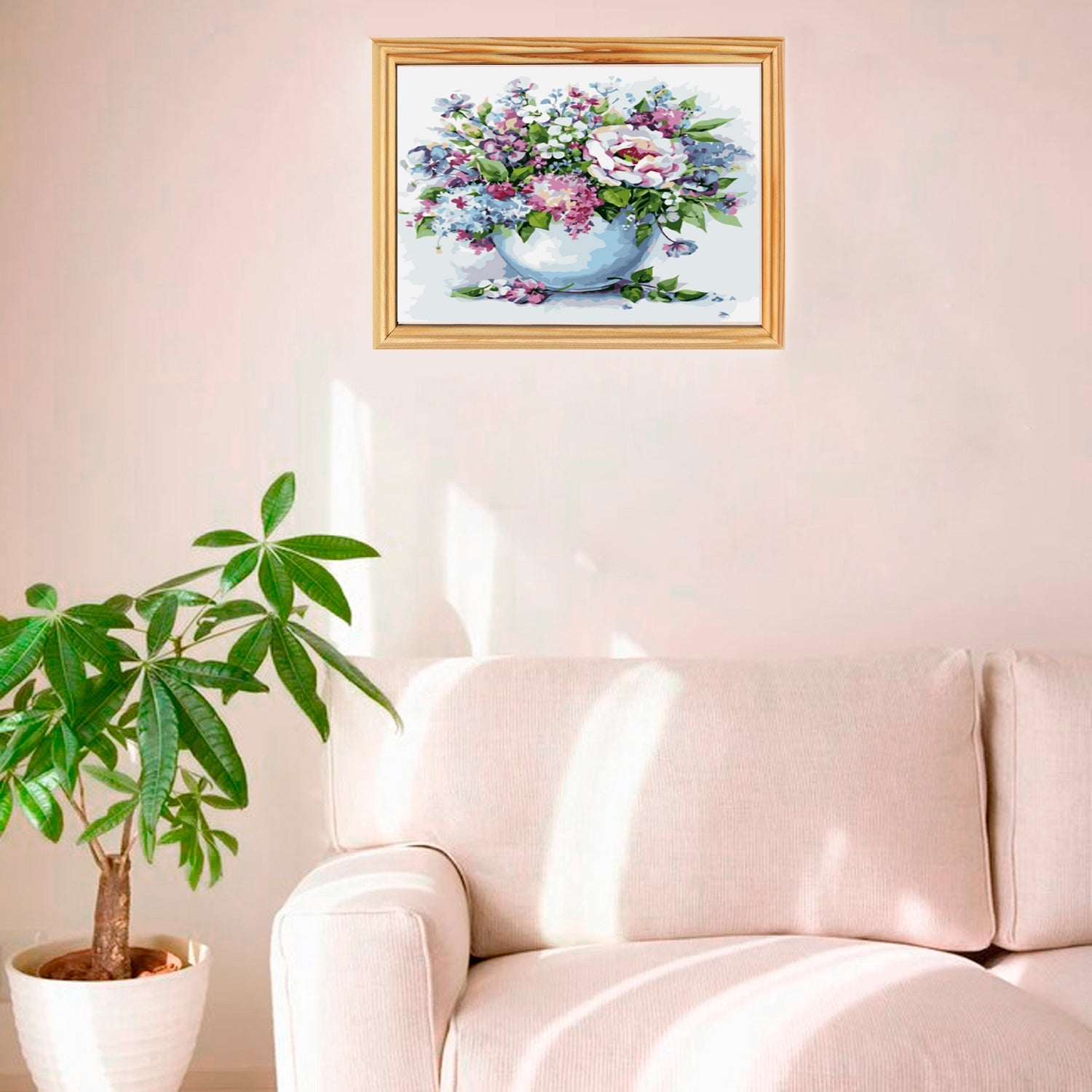 Paint by Numbers 40x50 cm | Delicate flowers in a white vase (MG2102e) – Painting by numbers | Varvikas.Shop