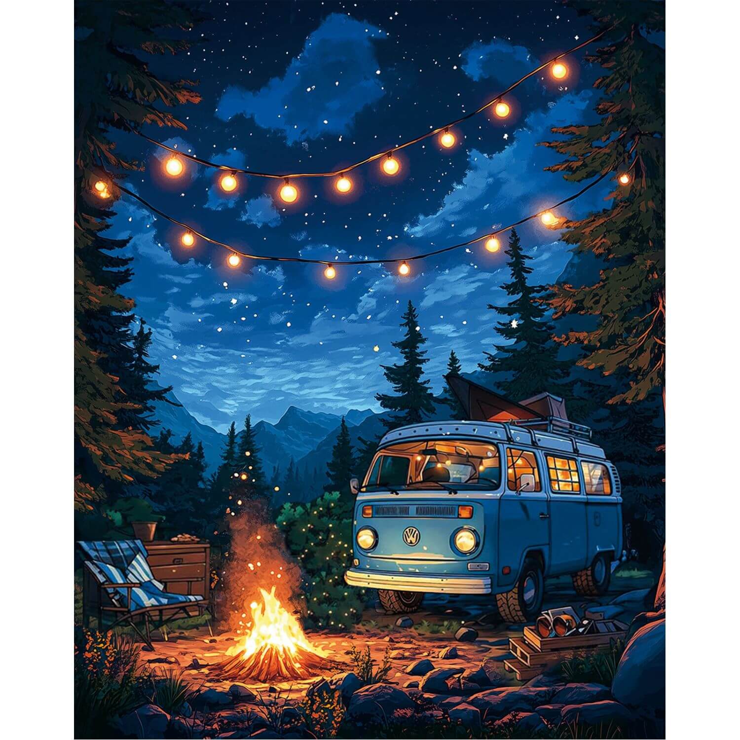 Paint by Numbers 40x50 cm | Firelight and Starlight (MG2508e) – Painting by numbers | Varvikas.Shop