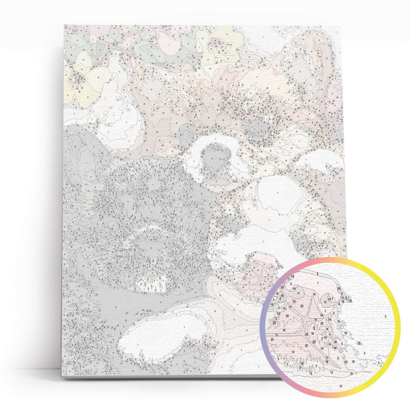 Paint by Numbers 40x50 cm | Fluffy Little Faces (MG2498e) – Painting by numbers | Varvikas.Shop