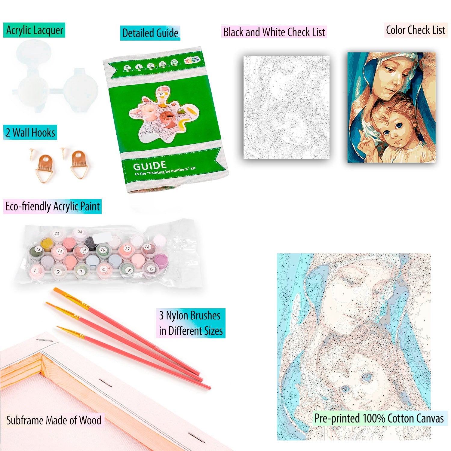 Paint by Numbers 40x50 cm | Holy Mother (MG2148e) – Painting by numbers | Varvikas.Shop