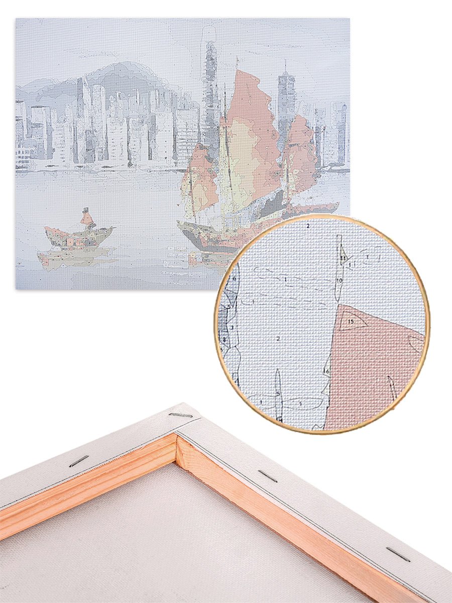 Paint by Numbers 40x50 cm | Hong Kong by Night (MG2164e) – Painting by numbers | Varvikas.Shop