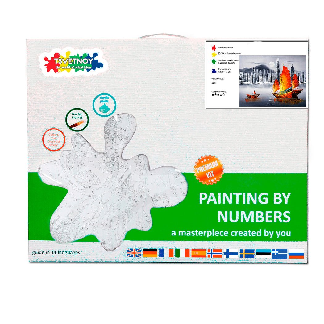 Paint by Numbers 40x50 cm | Hong Kong by Night (MG2164e) – Painting by numbers | Varvikas.Shop