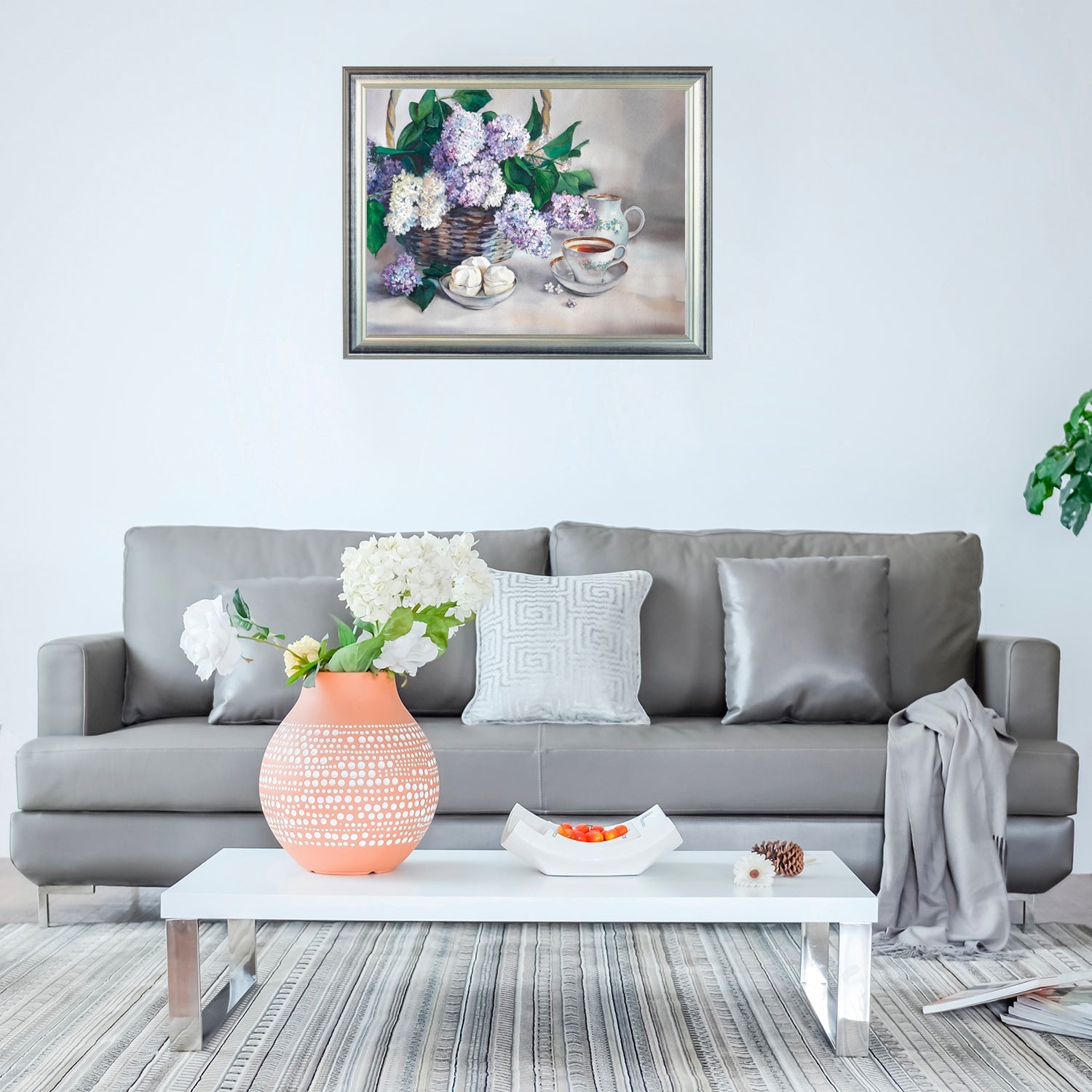 Paint by Numbers 40x50 cm | Lilac basket (MG2082e) – Painting by numbers | Varvikas.Shop