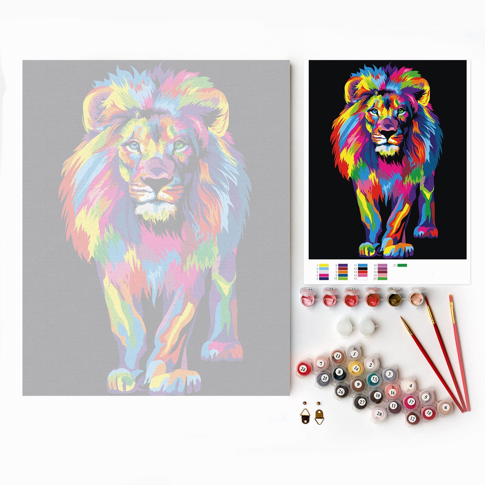 Paint by Numbers 40x50 cm | Lion pop art (MG2485e) – Painting by numbers | Varvikas.Shop