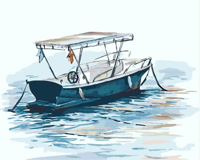 Paint by Numbers 40x50 cm | Lonely Boat (MG2078e) – Painting by numbers | Varvikas.Shop
