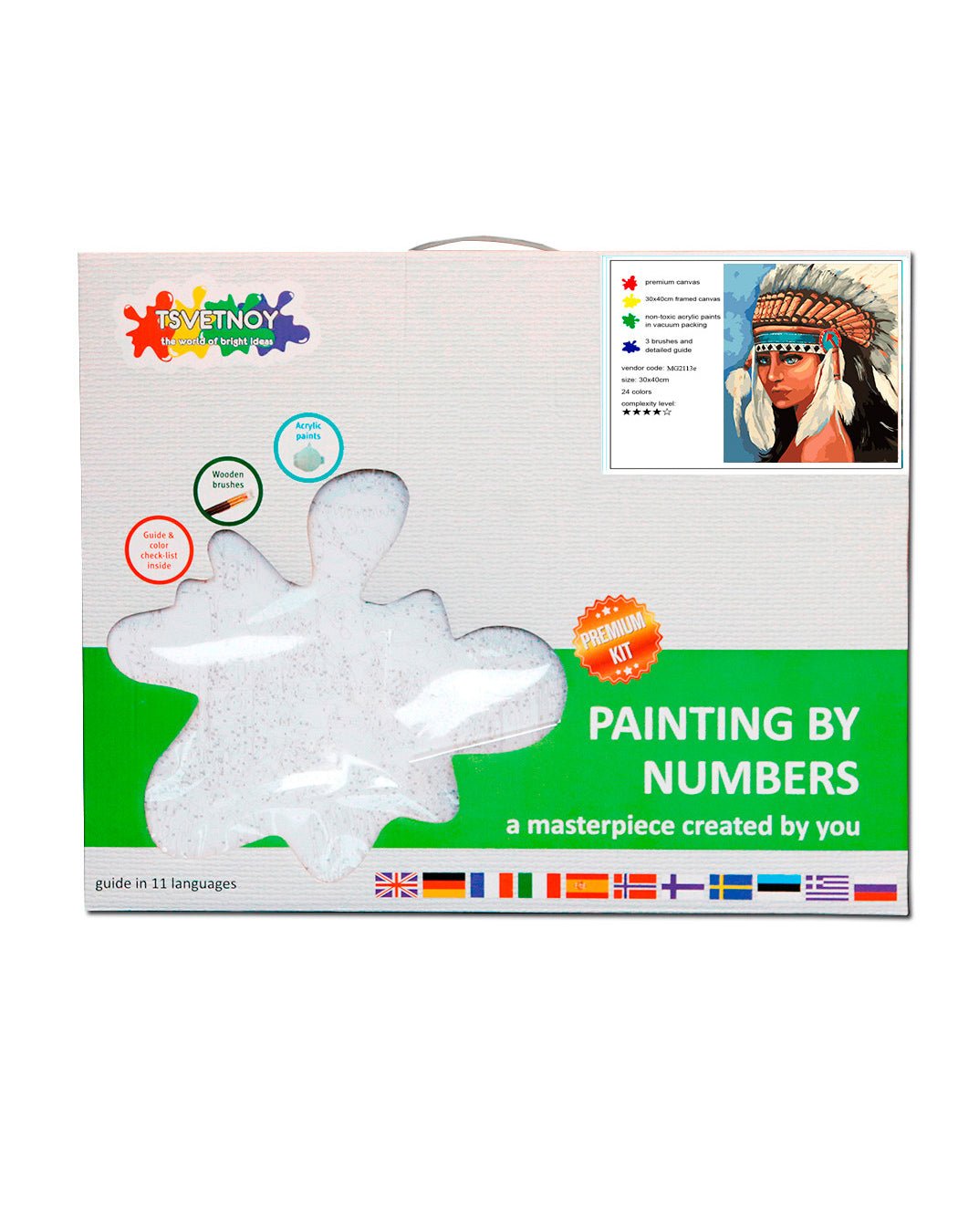 Paint by Numbers 40x50 cm | Native American girl (MG2113e) – Painting by numbers | Varvikas.Shop