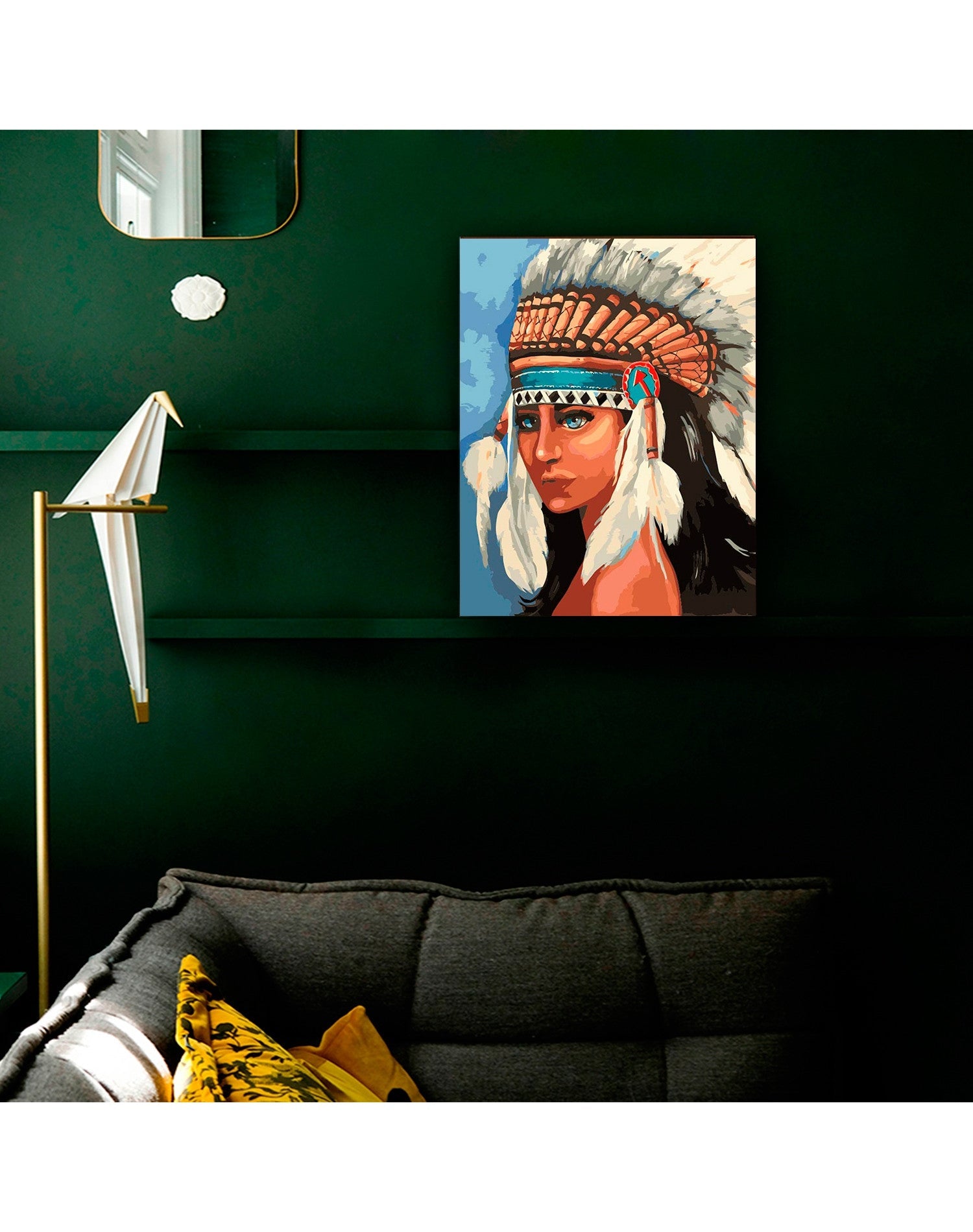 Paint by Numbers 40x50 cm | Native American girl (MG2113e) – Painting by numbers | Varvikas.Shop