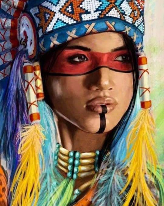 Paint by Numbers 40x50 cm | Native American Woman (MG2145e) – Painting by numbers | Varvikas.Shop