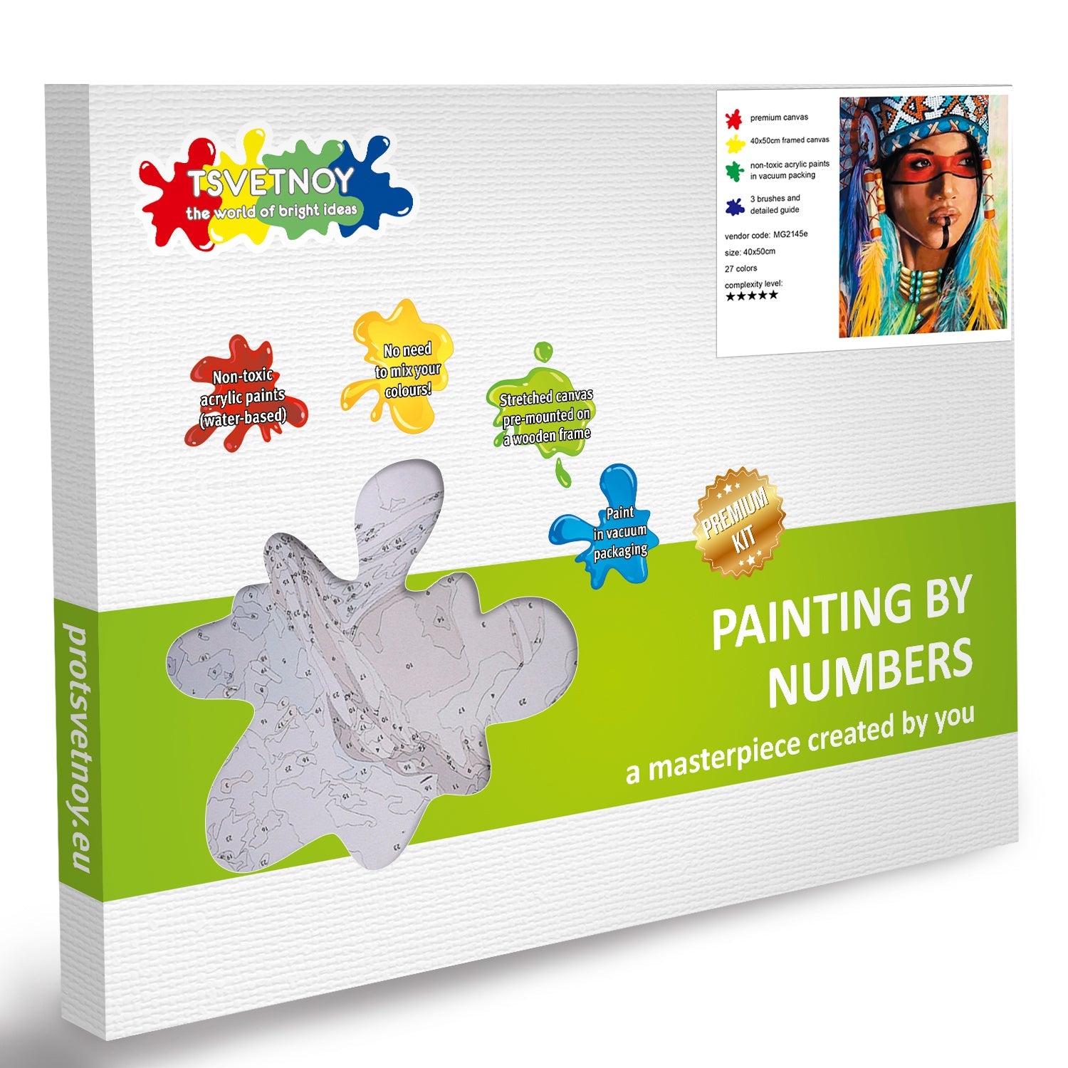 Paint by Numbers 40x50 cm | Native American Woman (MG2145e) – Painting by numbers | Varvikas.Shop