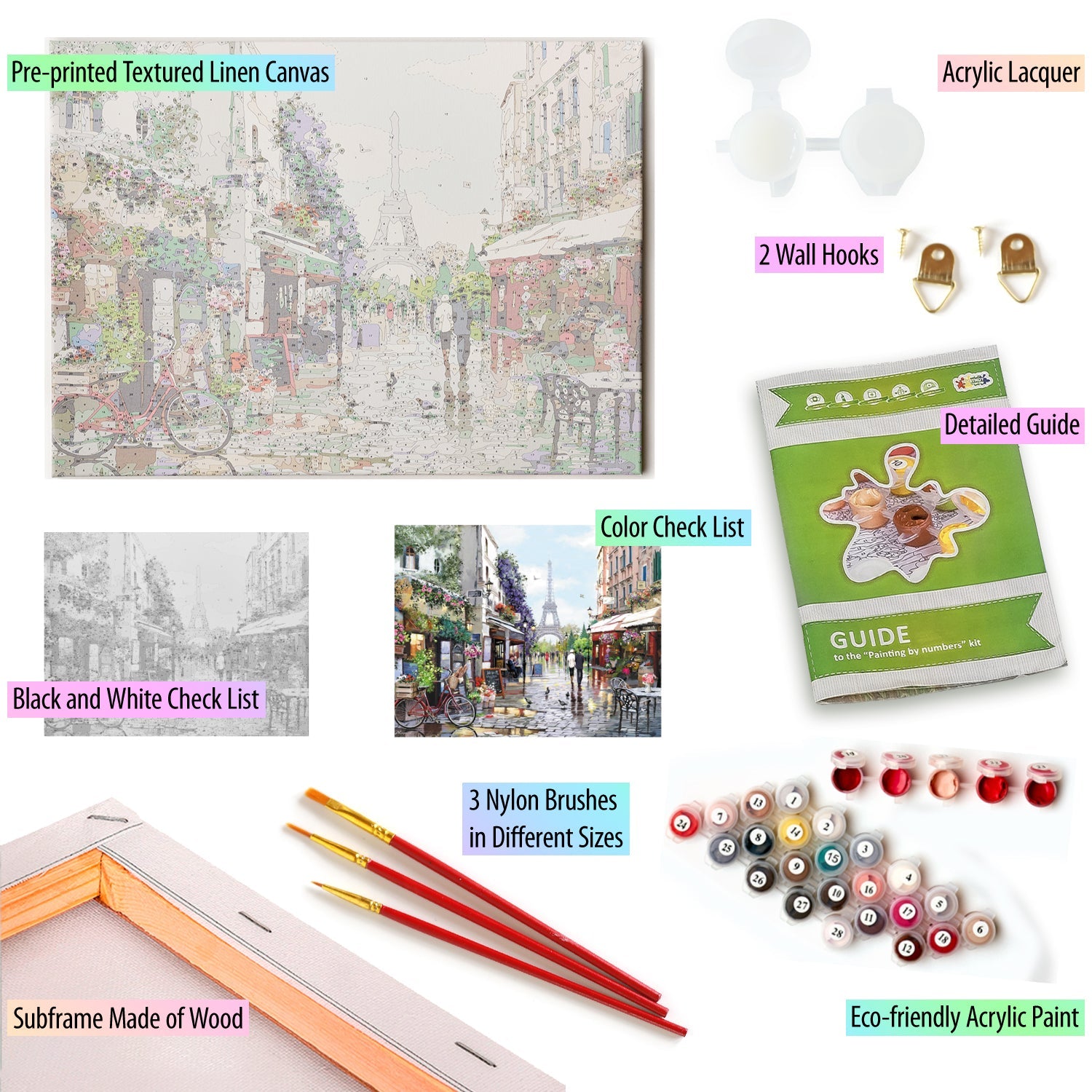 Paint by Numbers 40x50 cm | Paris in Spring (MG2206e) – Painting by numbers | Varvikas.Shop