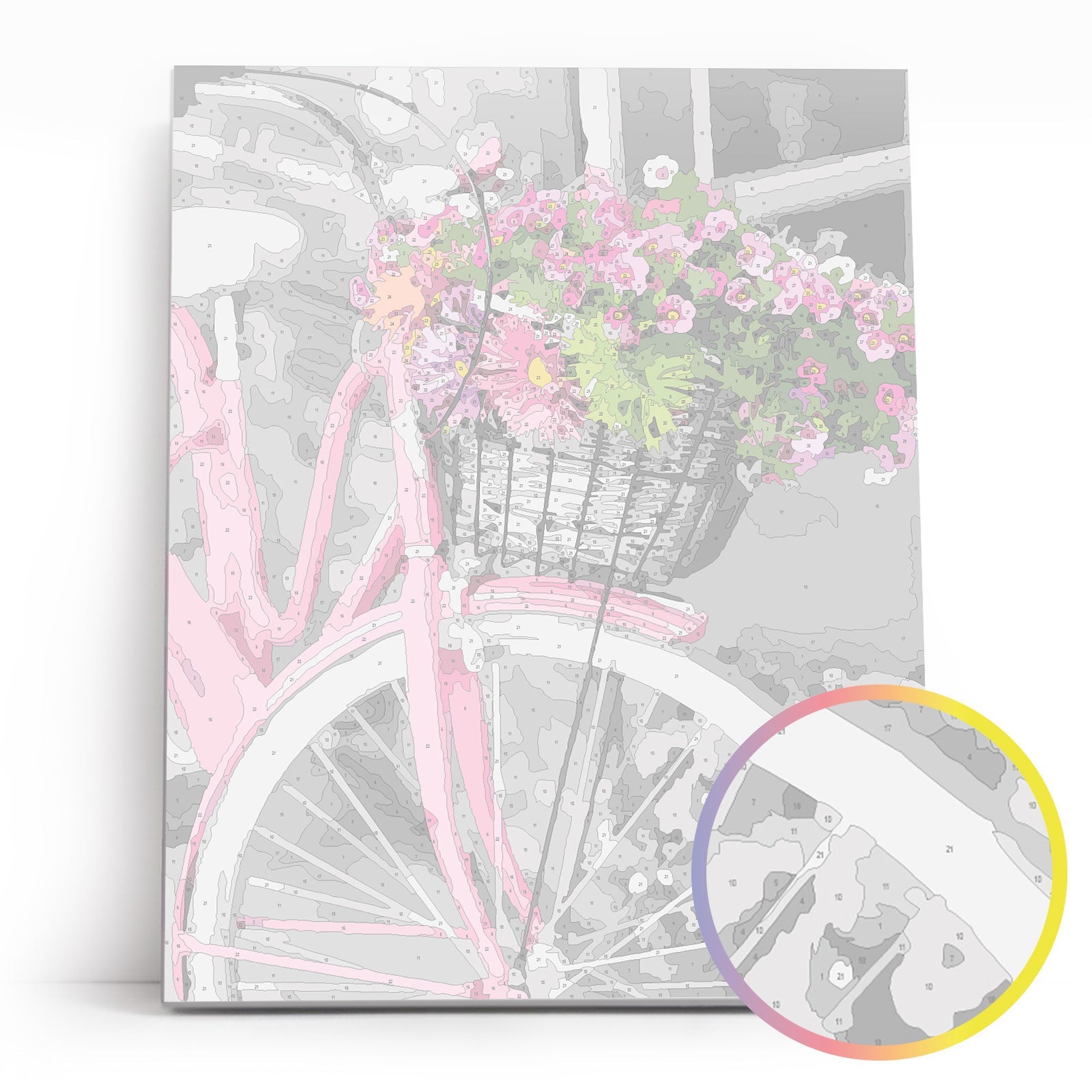 Paint by Numbers 40x50 cm | Pink bicycle (MG2464e) – Painting by numbers | Varvikas.Shop