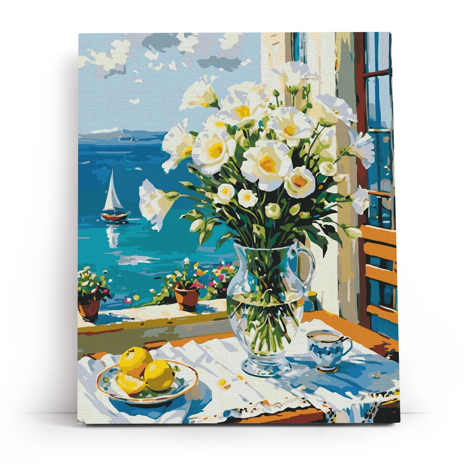 Paint by Numbers 40x50 cm | Seaside Window (MG2520e) – Painting by numbers | Varvikas.Shop