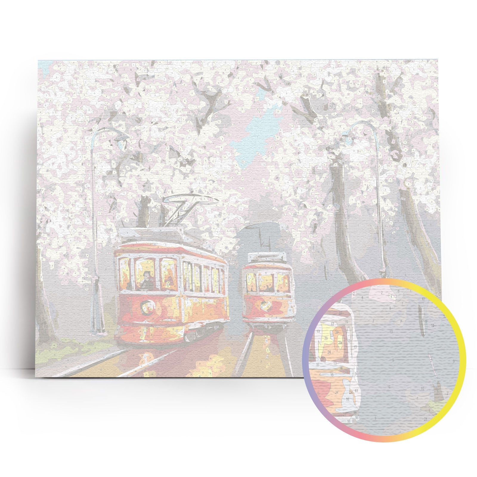 Paint by Numbers 40x50 cm | Spring trams (MG2418e) – Painting by numbers | Varvikas.Shop