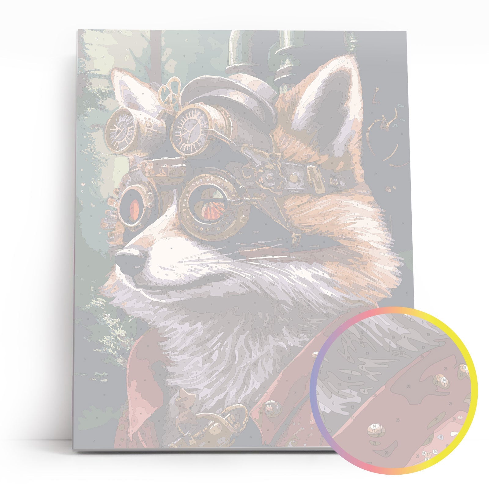 Paint by Numbers 40x50 cm | Steampunk racoon (MG2469e) – Painting by numbers | Varvikas.Shop