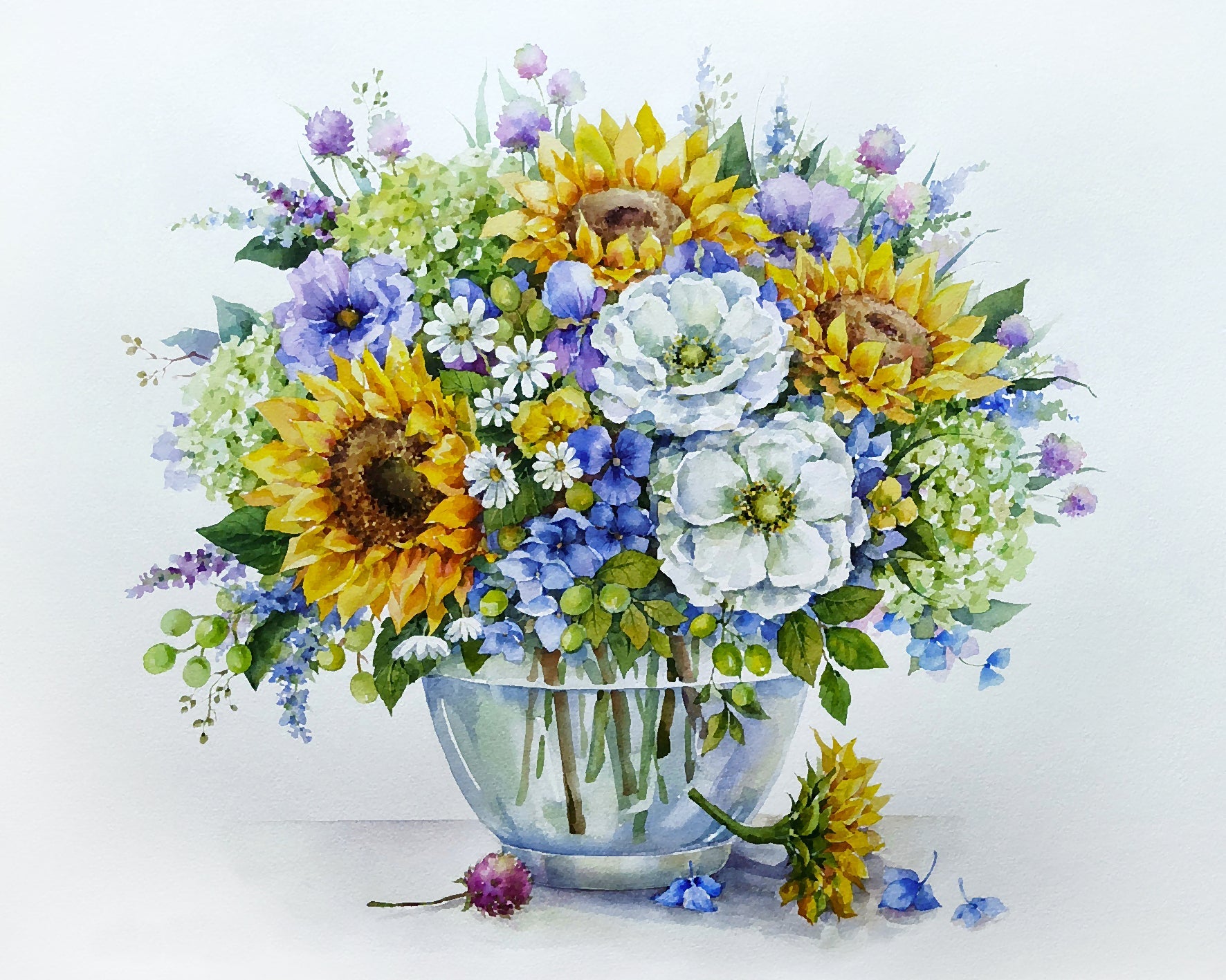 Paint by Numbers 40x50 cm | Summer Bouquet with Sunflowers (MG2182e) – Painting by numbers | Varvikas.Shop