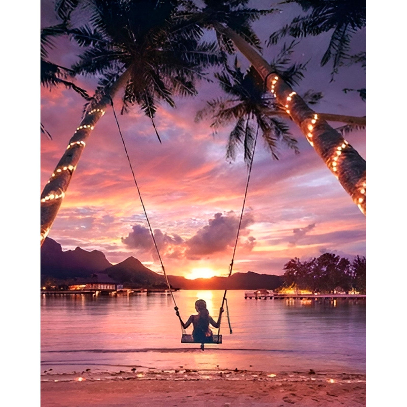 Paint by Numbers 40x50 cm | Swing in sunset (MG2483e) – Painting by numbers | Varvikas.Shop