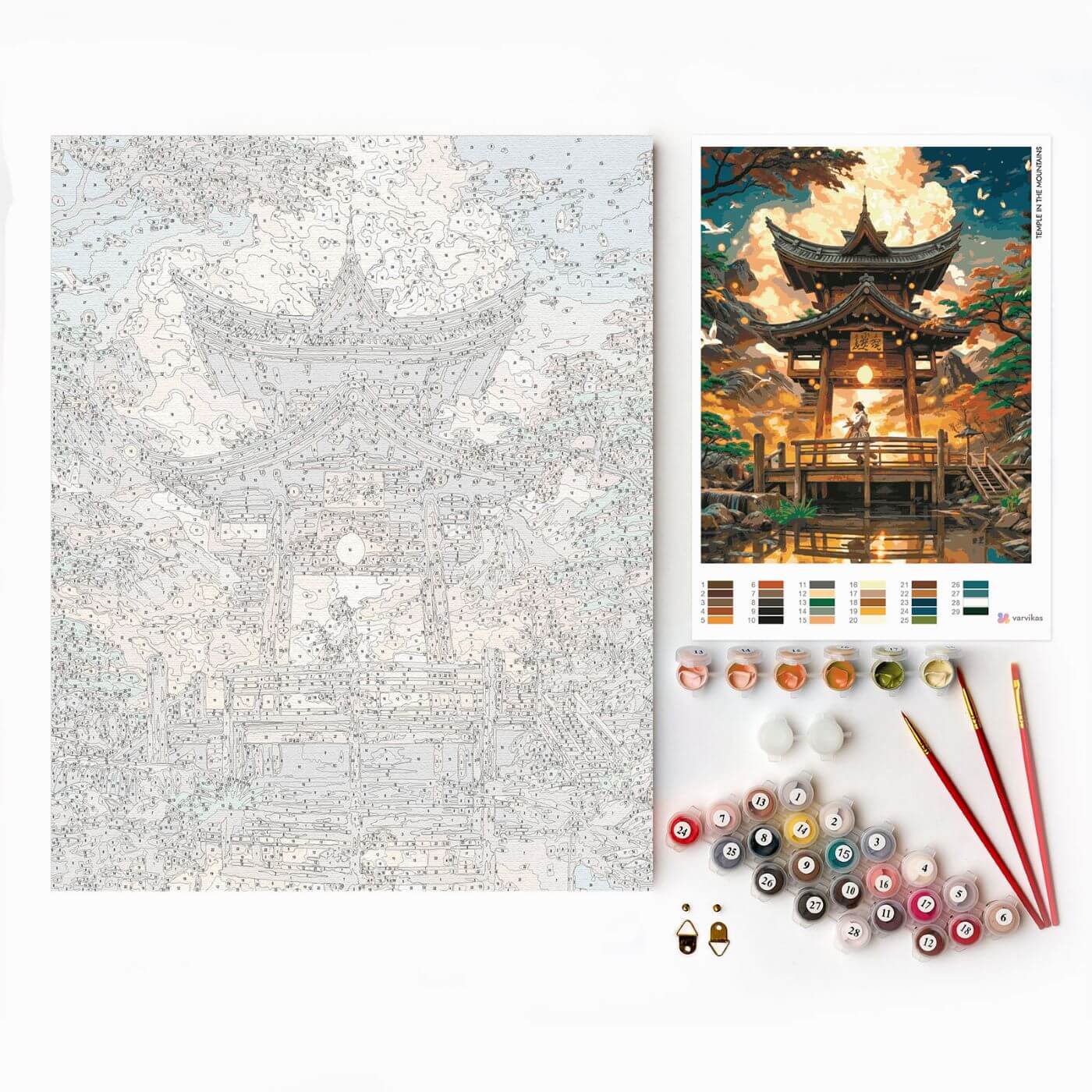 Paint by Numbers 40x50 cm | Temple in the Mountains (MG2505e) – Painting by numbers | Varvikas.Shop