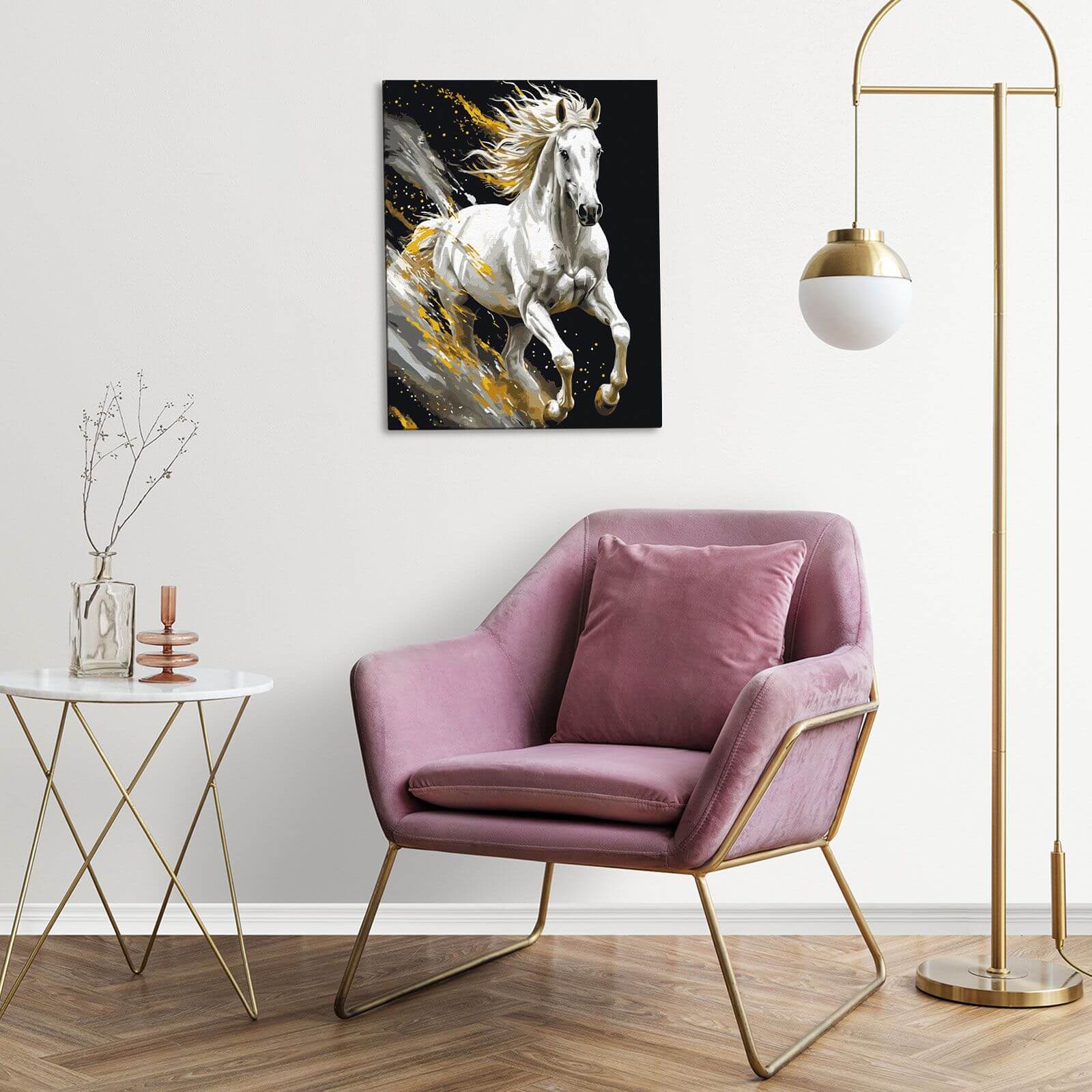 Paint by Numbers 40x50 cm | White Steed (MG2527e) – Painting by numbers | Varvikas.Shop