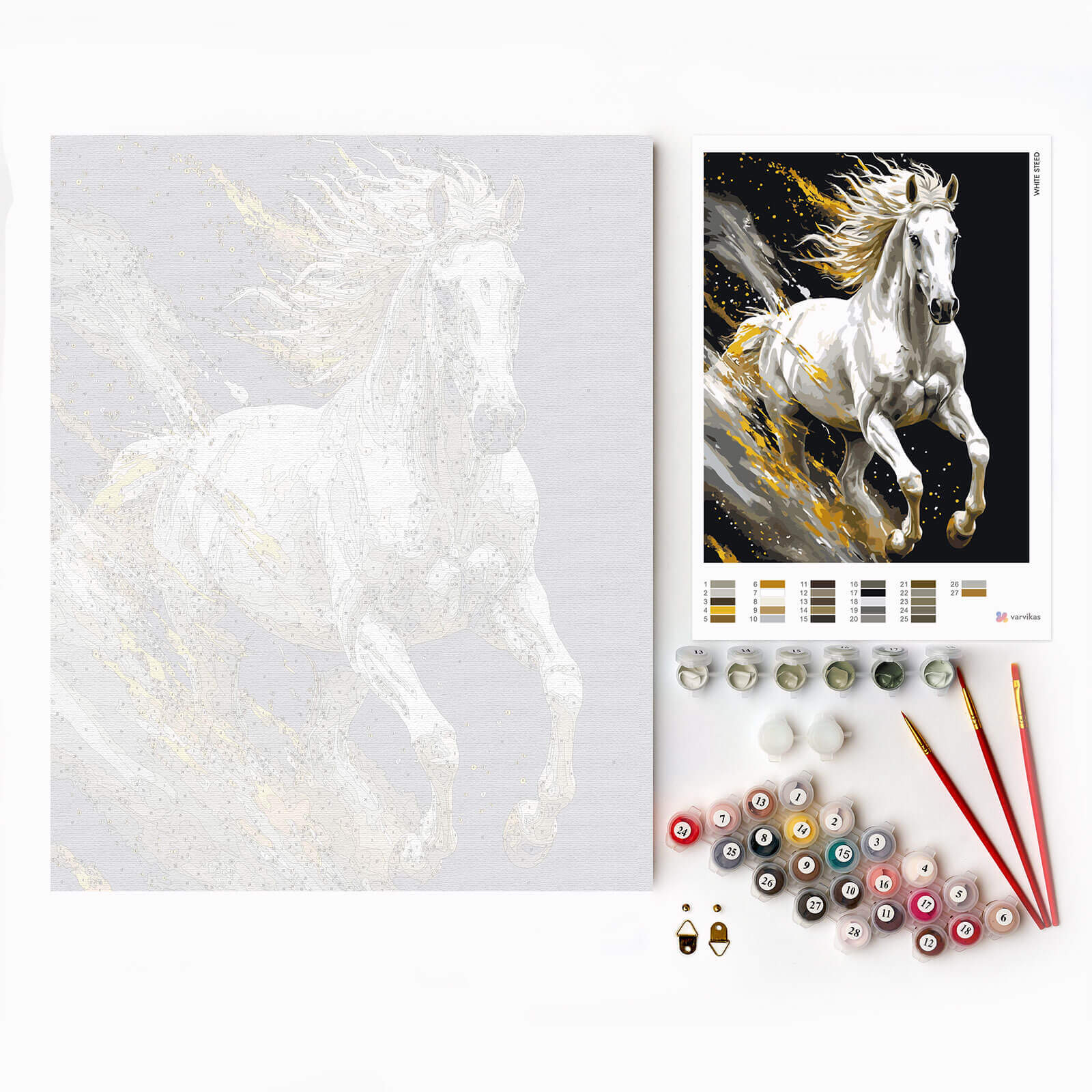 Paint by Numbers 40x50 cm | White Steed (MG2527e) – Painting by numbers | Varvikas.Shop