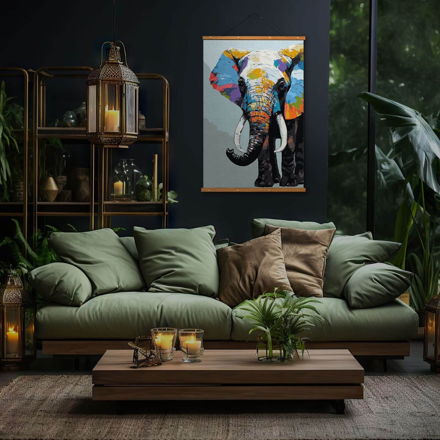 Paint by Numbers 60x90 cm | Colorburst Elephant (MMT002e) – Painting by numbers | Varvikas.Shop