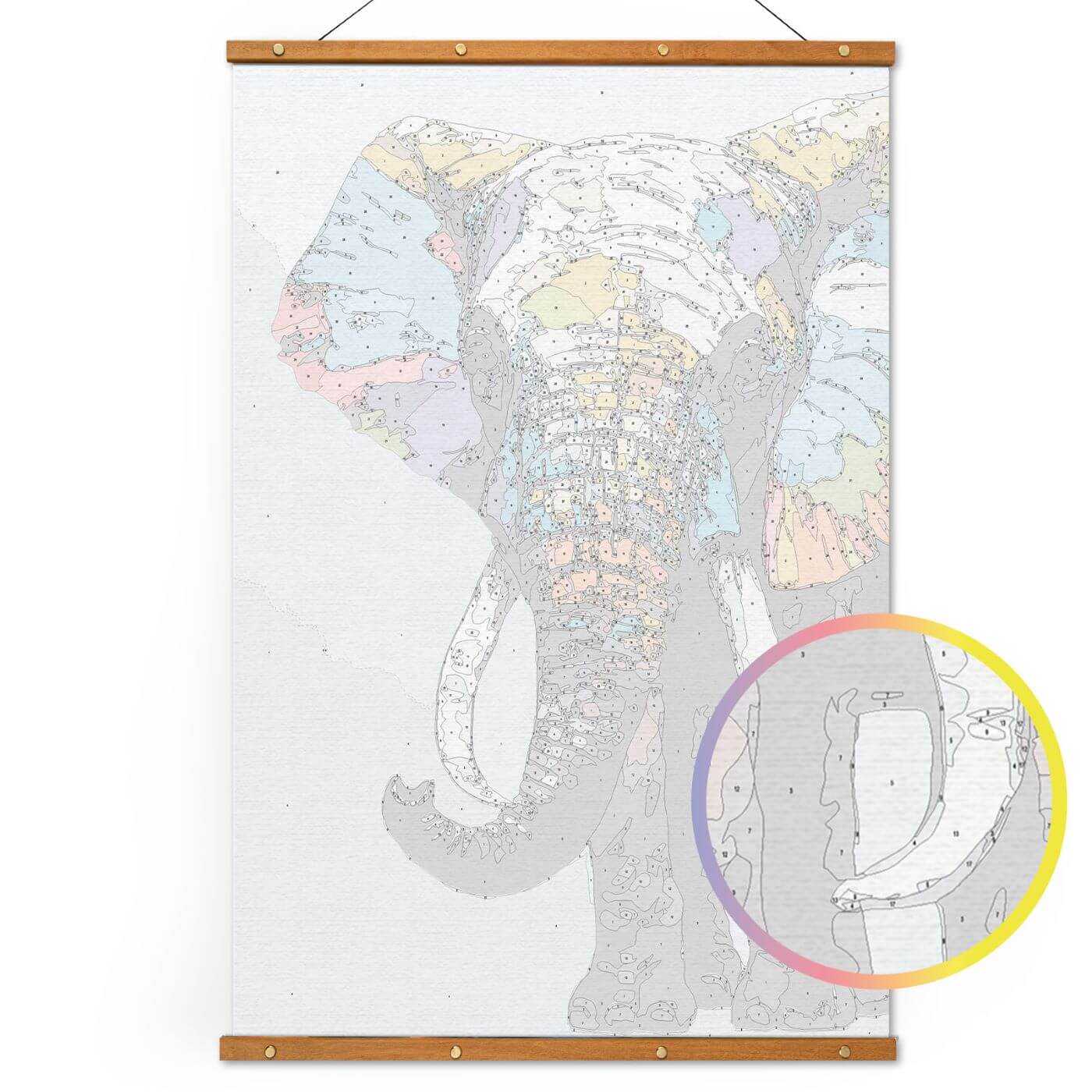 Paint by Numbers 60x90 cm | Colorburst Elephant (MMT002e) – Painting by numbers | Varvikas.Shop