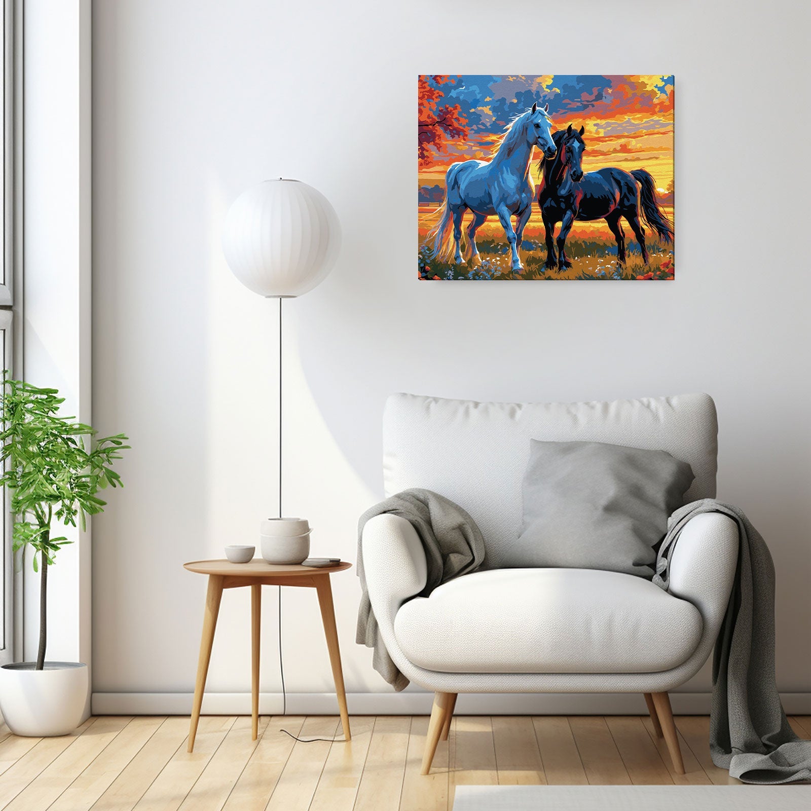 Painting by numbers - MG2534e - Sunset Stallions – Painting by numbers | Varvikas.Shop