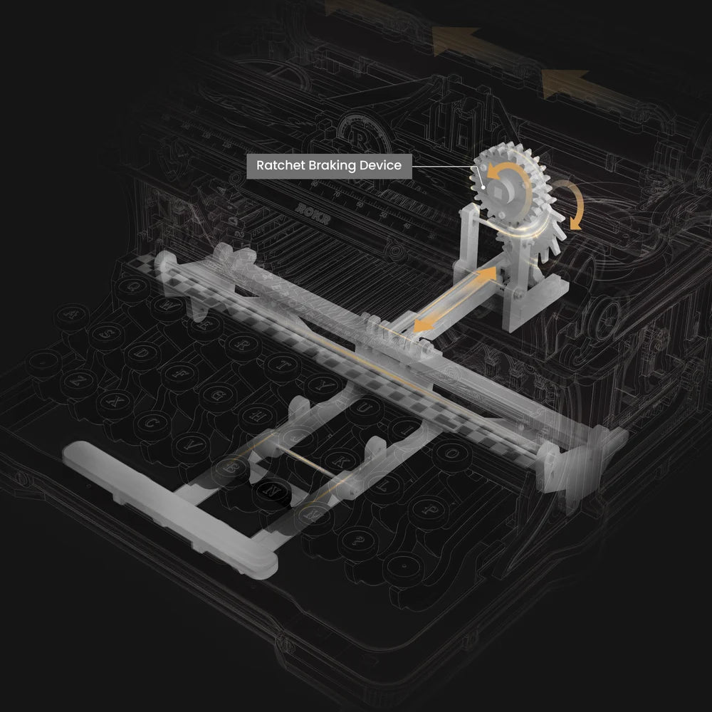 3D Wooden Mechanical Puzzle Kit, Mechanical Typewriter (Classic Version) (LK703Be)