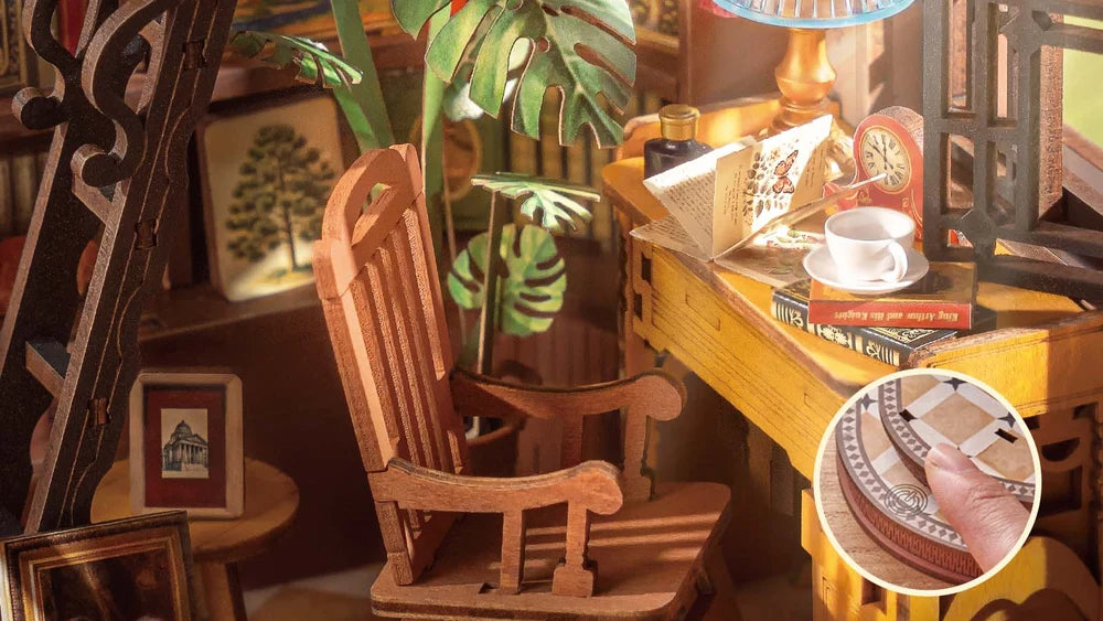 DIY Miniature House Kit (RoomBox), Silent Corner Study (TGE02e)