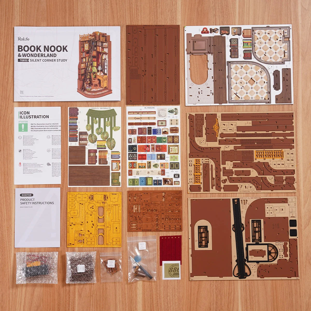 DIY Miniature House Kit (RoomBox), Silent Corner Study (TGE02e)