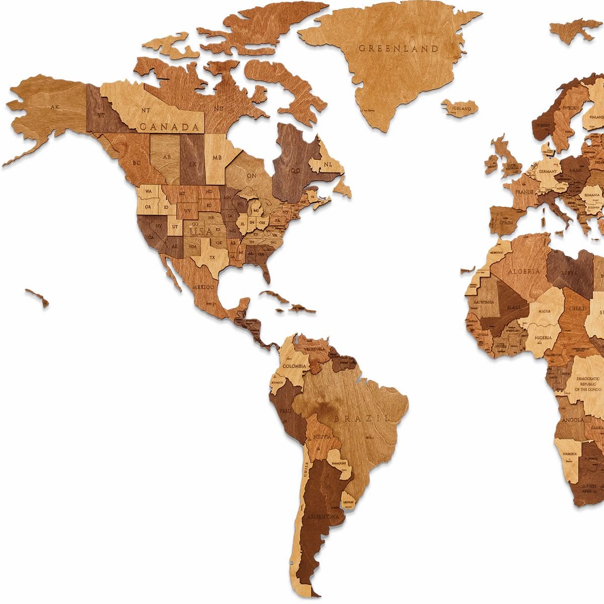 Wooden constructor - BEW001e - World Map Medium – Wooden constructors | Varvikas.Shop