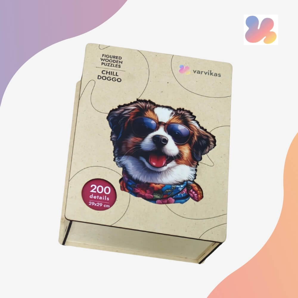 Wooden Jigsaw Puzzle 200 pcs | Chill Doggo (PW039e) – Wooden puzzles | Varvikas.Shop