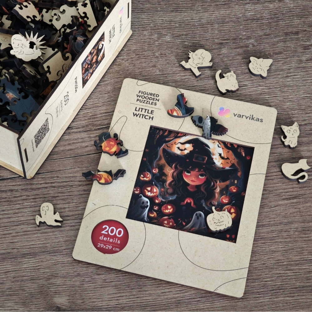 Wooden Jigsaw Puzzle 200 pcs | Little Witch (PW050e) – Wooden puzzles | Varvikas.Shop