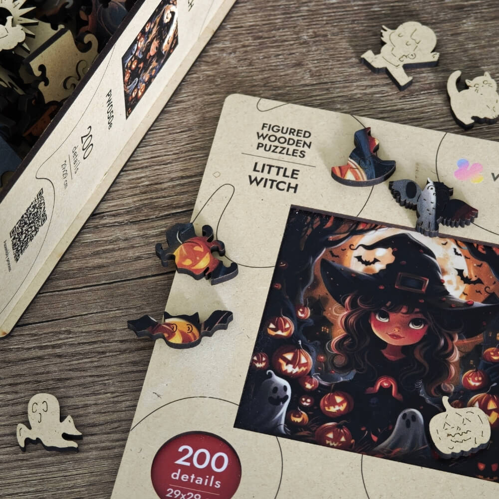 Wooden Jigsaw Puzzle 200 pcs | Little Witch (PW050e) – Wooden puzzles | Varvikas.Shop