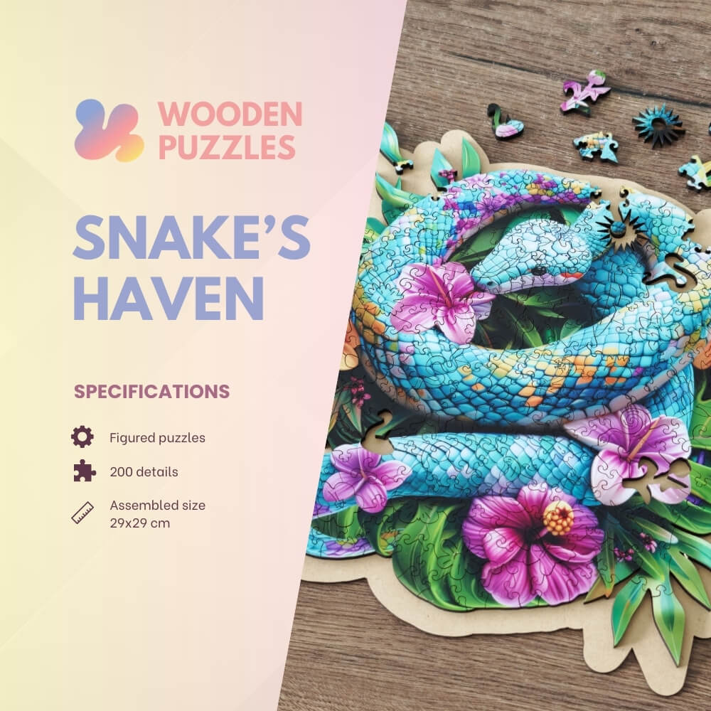 Wooden Jigsaw Puzzle 200 pcs | Snake's Haven (PW045e) – Wooden puzzles | Varvikas.Shop