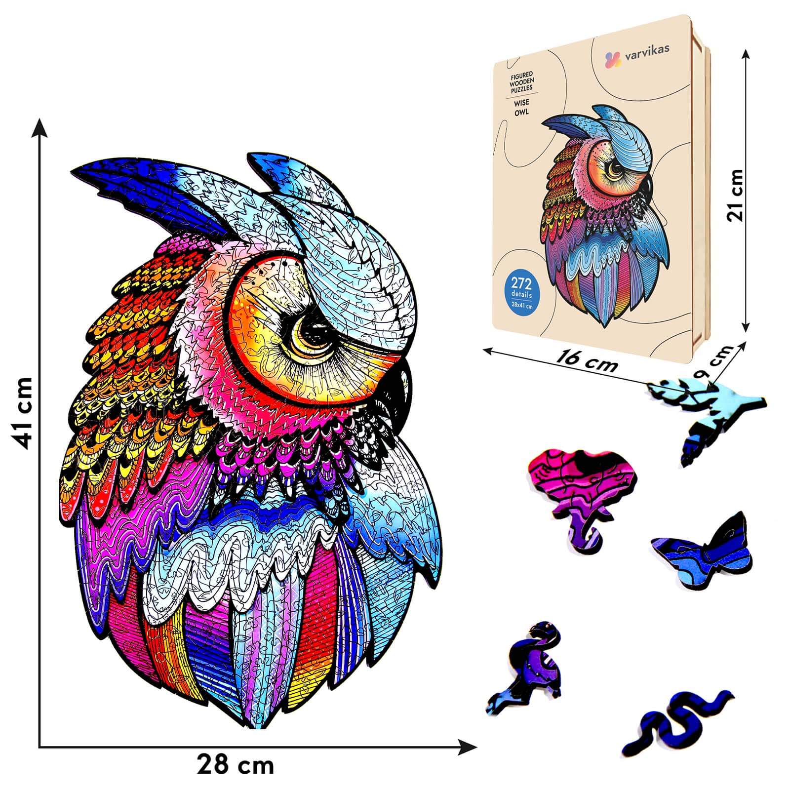 Wooden Jigsaw Puzzle 272 pcs | Wise Owl (PW005e) – Wooden puzzles | Varvikas.Shop