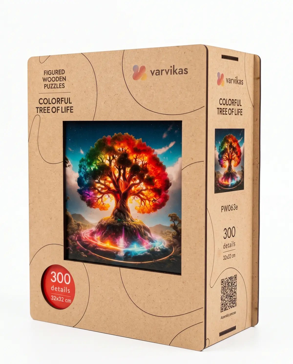 Wooden Jigsaw Puzzle 300 pcs, Colorful Tree of Life (PW063e) – Wooden puzzles | Varvikas