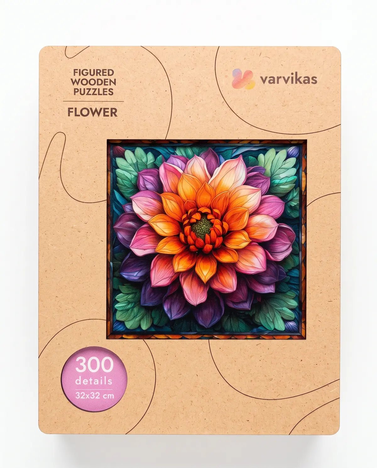 Wooden Jigsaw Puzzle 300 pcs, Flower (PW060e) – Wooden puzzles | Varvikas