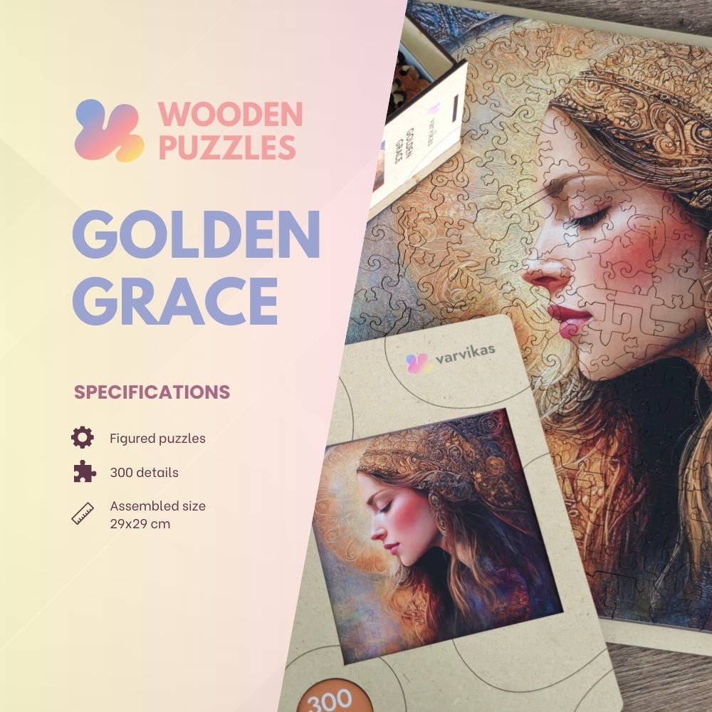 Wooden Jigsaw Puzzle 300 pcs | Golden Grace (PW051e) – Wooden puzzles | Varvikas.Shop