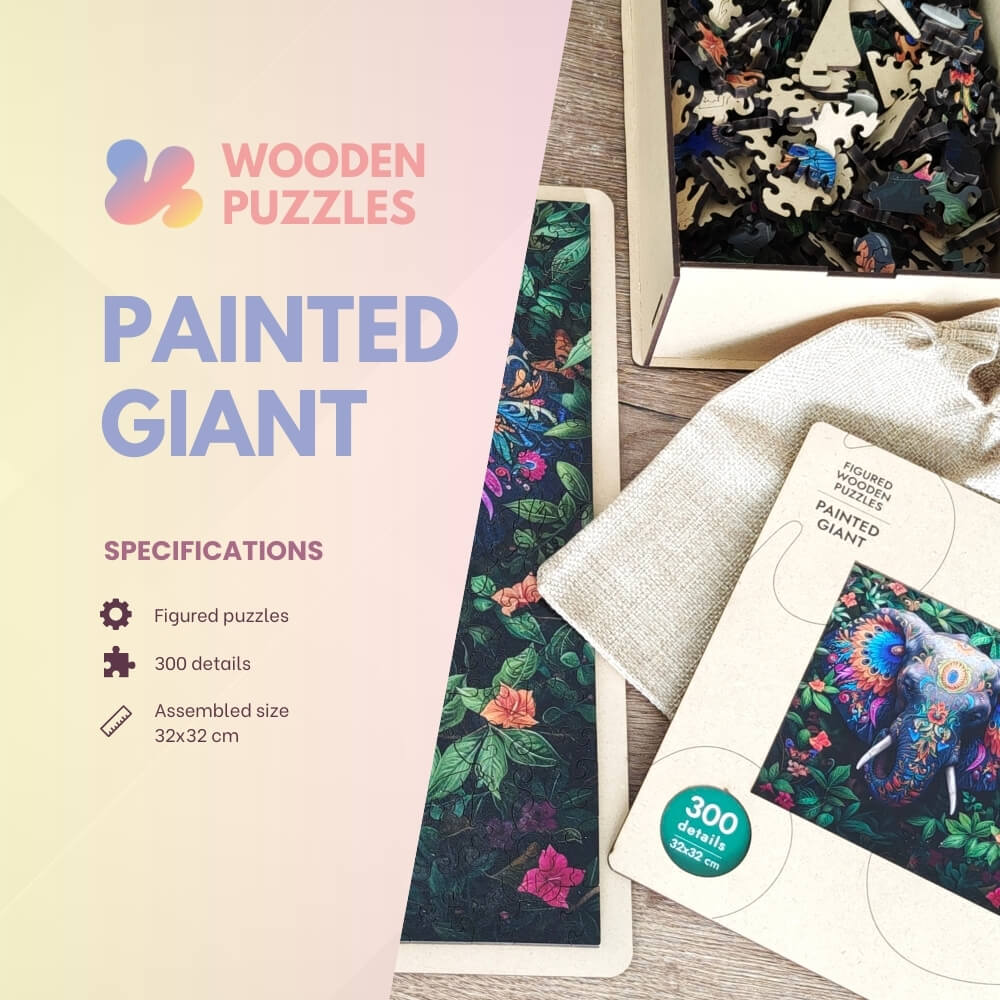 Wooden Jigsaw Puzzle 300 pcs | Painted Giant (PW044e) – Wooden puzzles | Varvikas.Shop